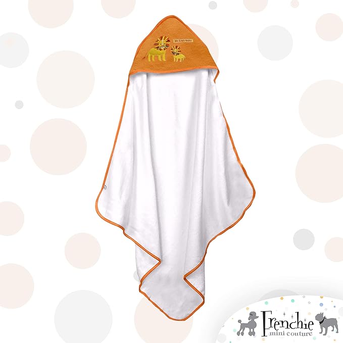 Frenchie Mini Couture, Hooded Bath Towels for Babies, 80% Cotton/20% Polyester, Animal Baby Bath Towel Set, Pack of 3
