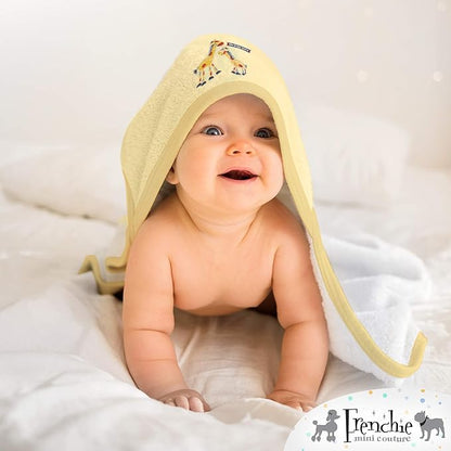 Frenchie Mini Couture, Hooded Bath Towels for Babies, 80% Cotton/20% Polyester, Animal Baby Bath Towel Set, Pack of 3
