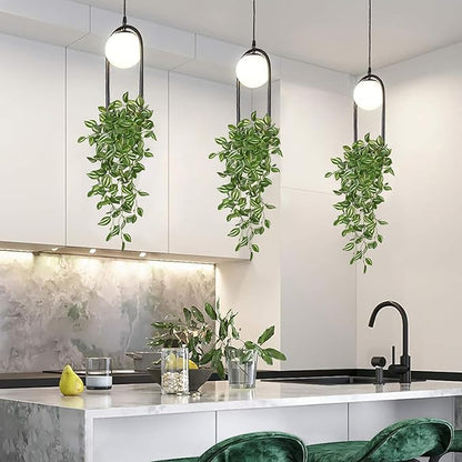 DILATATA Fake Hanging Plants Artificial Hanging Plants 22" Faux Wandering Jew Hanging Leaves Plants for Wall Shelf Home Indoor Outdoor Decor - 5 Pack