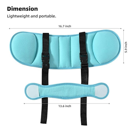 LETTON Adjustable Child Car Seat Head Support Band, Soft Kids Head Holder Head Strap, Safety Head & Neck Pillow Support - A Comfortable Sleep Solution, Lake Blue