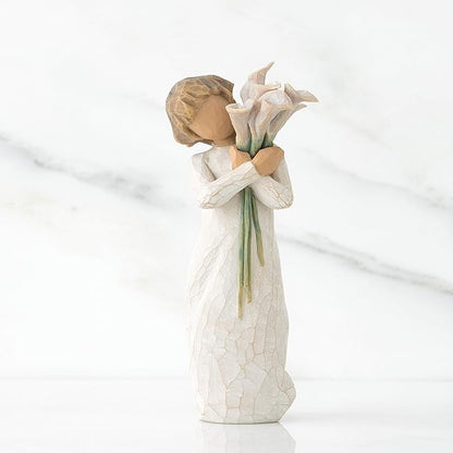Willow Tree Beautiful Wishes, A Gathering of Beautiful Wishes for You - Love, Health, Happiness, A Gift That Expresses Caring or for Those Who Love Flowers, Sculpted Hand-Painted Figure