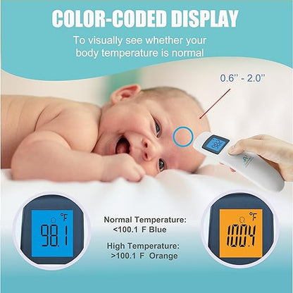 Amplim Non-Contact Forehead Thermometer for Kids and Adults - Touchless Digital Fever Thermometer with Temporal Head Function - No-Touch Baby Thermometer for Accurate Temperature Reading