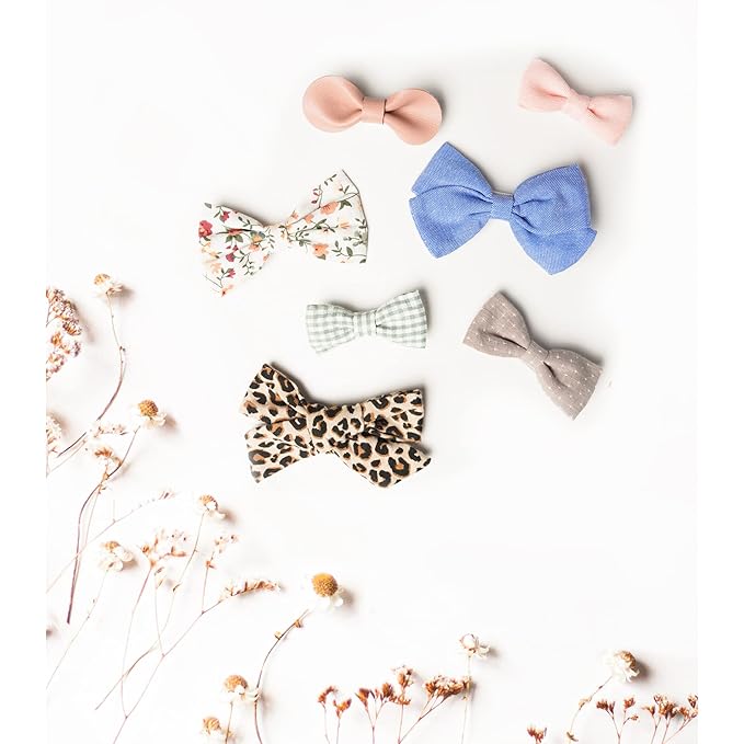 Jesries 21 Pack Baby Girls Hair Clips Bows Fully Lined Non Slip Barrettes for Fine Handmade Hair Accessories for Newborn Infant Toddler Kids