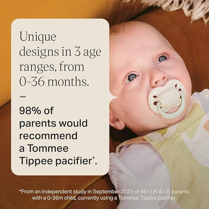 Tommee Tippee Ultimate Fit Newborn Pacifiers, 0-6 Months, Extra Air Holes, Symmetrical Nipple and Shield, 100% BPA Free Silicone, Dishwasher & Sterilizer Safe, Pink and Beige, Pack of 4