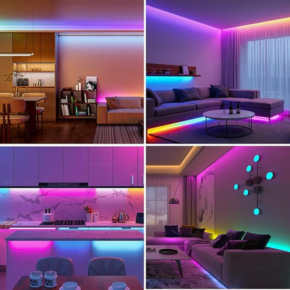 BTF-LIGHTING WS2811 Smart IC RGB FCOB COB LED Strip, UL Listed 720LEDs/m High Density Color Chasing Uniform Light, DC24V 24FT 12mm Width Tape Light for Home Party DIY Decor(No Adapter or Controller)