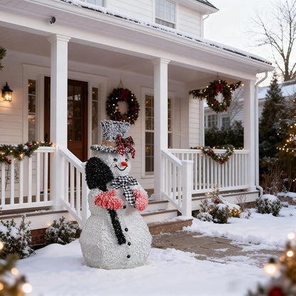 VINGLI 3FT Lighted Snowman Christmas Decorations Outdoor Indoor, Prelit LED Outdoor Christmas Yard Snowman Decor for Lawn Garden Patio Pathway Front Porch Home Holiday Winter Xmas Party Display