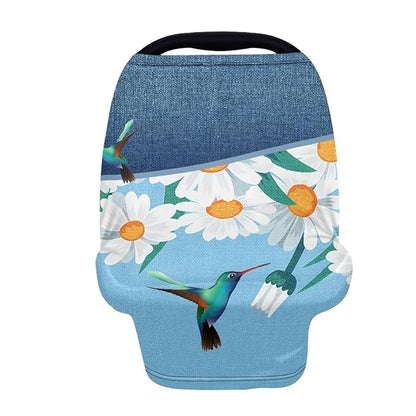 Forchrinse Hummingbird Daisy Infant Car Seat Cover for Girls and Boys Stretch Nursing Covers for Newborns