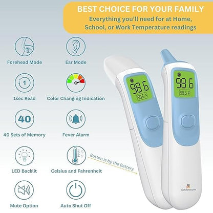 Ear and Forehead Baby Thermometer for Infants to Adults Termometro Digital Baby Stuff Instant Read Ear Thermometer for Kids or Touchless Forehead Thermometer