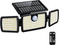 Solar Lights Outdoor, Quick Charge Solar Motion Deck Lights Outdoor for Deck with 158LEDs High Brightness, Larger Built-in Tempered Glass Panel, Sensitive PIR Motion Inductor (Remote,1 Pack)