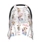 Custom Baby Car Seat Canopy Personalized Car Seat Covers with Name for Baby Boys Girls Customized Cow Nursing Breastfeeding Cover Infant Carseat Canopies Newborn Minky Baby Blanket