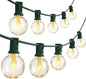 SUNSGNE 25Ft Christmas Round Lights, G40 Globe String Light with 27 Clear Bulbs, UL Certified for Outdoor Indoor Garden Party Wedding Pergola Backyard Patio Xmas Decoration, Green Wire