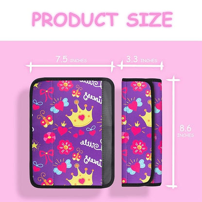 YR Seat Belt Cover for Kids, Soft Comfort Seat Belt Cushion for Children, Cute Cartoon Pattern Car Seat Belt Pads Cover for Girls and Boys, 1 Pack, Princess