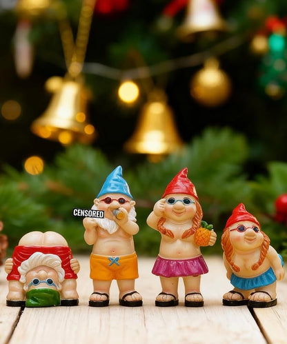 Gnome Garden Decor Outdoor Statues: Funny Figurines for Ornaments Patio Lawn Office Indoor Accessories(4 Pack) - Gifts for Mother Grandma