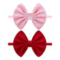 Velvet Baby Girls Bows Elastic Nylon Headbands Red Pink Handmade Newborn Bows Hairbands Infants Toddlers Hair Accessories 3 Pcs Red Rose Pink