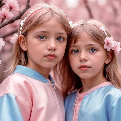 Golden Flower Girl Headpiece, Flower Crown for Girls Hair Accessory Headband Headpiece Headband Piece for Wedding Crowns for Weddings for Party First Communion Photography