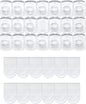 MOVELYST 100 Mini Clear Light Clips with 120 Adhesive Strips, Damage-Free Indoor Mini Wall Hooks for Hanging, Removable Clips for Christmas Decoration