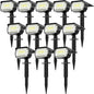 LANSOW Solar Spot Lights Outdoor, [12 Pack/76 LED] 2-in-1 Solar Landscape Spotlights, 3 Modes IP65 Waterproof Dusk to Dawn Solar Powered Flood Wall Lights for Outside Yard Garden Pathway(Cool White)