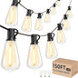 Svater Outdoor String Lights 150 FT, ST38 Patio Lights with 78 pcs Shatterproof Dimmable Vintage Edison Bulbs, Weatherproof Warm White Light for Patio, Backyard, Garden, Bistro