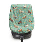 Car Seat Sun Shade Cover, Portable Car Seat Cover Baby Trend Car Seat Protector, Easy Installation for Baby & Kids, Horse Green