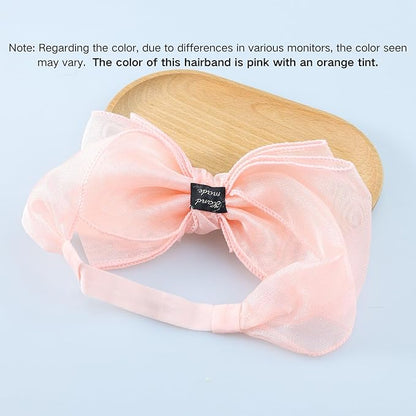 Lace Big Bow Baby Girls Headband Floral Hair Band Toddlers Newborn Infants Christening Baptism Party Hair Accessories for 6-36 Months Elastics Hairband (Style 6)