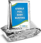 PrimaCare CS-6835 Sterile Foil Baby Bunting Blanket for Newborns and Infant, Disposable Emergency Heat Saving, 30" x 17"