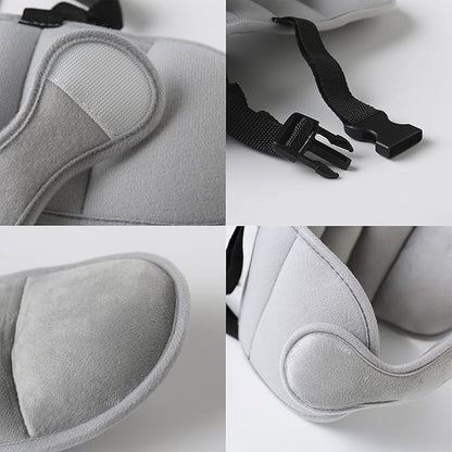 Kids Head Support for Car Seats, U-Shape Children Travel Pillow Cushion Adjustable Comfortable Sleeping Headrest Protective Neck Pillow Travel Accessories Offers Protection Safety for Kids (Grey)