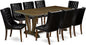 East West Furniture V777FO749-9 9 Piece Dining Room Furniture Set Includes a Rectangle Dining Table with V-Legs and 8 Black Faux Leather Parsons Chairs, 40x72 Inch, Multi-Color