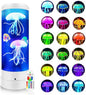 Jellyfish Lamp, 17 Colors Changing Table Lamp with Remote Control, USB Powered Jelly Fish Light Lamp, 4 Lighting Modes Water Lamp Christmas Halloween Gifts for Teen Boys Girls Room Decoration, White