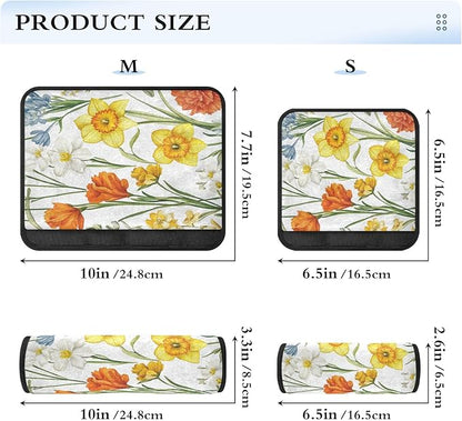 Car Seat Belt Pads Covers 2 Pcs Soft Baby Seat Shoulder Strap Cover for Women Men Kids M Fall Flowers Daffodil Carnation Freesia White