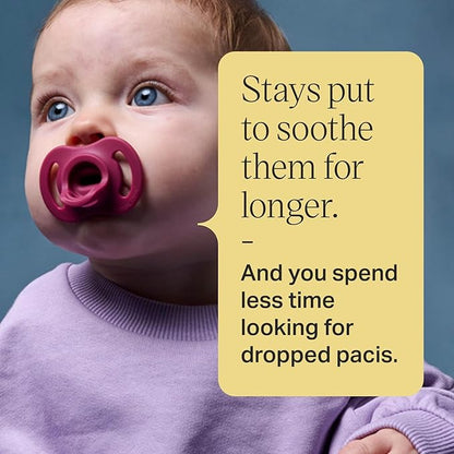 Tommee Tippee Ultra-Light StayPut Pacifier, One-Piece Silicone Design, 0-6m, 4 Pack