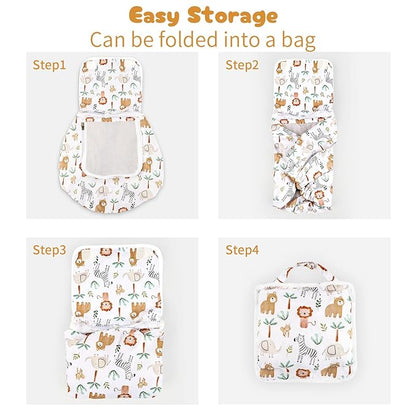Baby Car Seat Cover, Windproof Carseat Cover for Infant Girls, Infant Warm Carseat Canopy with Double Layer Fabric for Winter, Compatible with Most Baby Car Seat, Animals