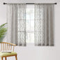 MYSKY HOME Grey Sheer Short Curtains for Kitchen 54 inch Long with Pom Pom Small Windows Bedroom Nursery Kids Girls Room Curtains Cafe Light Filtering Boho Drapes, Rod Pocket,52" Wide, 2 Panels