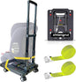 Car Seat Dolly for Airport - CarSeat Roller Cart Wheels for Airplane - Car Seat Travel Cart Carrier with Straps Foldable Luggage Trolley Folding Hand Truck (Yellow)