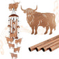 Highland Cow Wind Chimes for Outside, Metal Windchimes Outdoors, Highland Cow Gifts for Women/Men, Memorial/Birthday Gifts, Garden Decor for Outside, Patio or Yard, Durable Chimes for Outdoors
