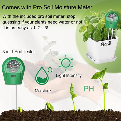 Indoor Herb Garden Kit – 10 Non-GMO Herb Seeds with Soil, Pots & Moisture Meter – Easy Windowsill Gardening Starter Set – Unique Gift for Gardeners, Home Chefs & Families