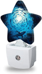 Large Sharks Night Lights Plug Into Wall,Underwater Vortex Dusk to Dawn Light Sensor Night Light for Kids,Energy Efficient Sleep Friendly Lamp for Bedroom Bathroom Nursery