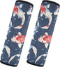 CHIFIGNO 2Pcs Seat Belt Covers Dark Blue and Red Fish Seat Belt Cushion Cover Soft Shoulder Pad Auto Interior Accessories for Car Bag