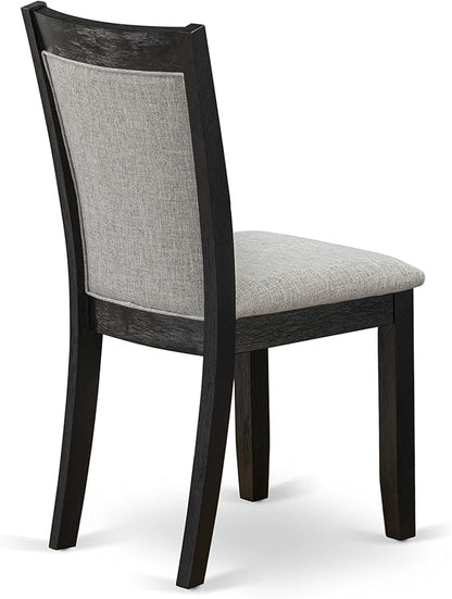East West Furniture X627MZ606-7 7 Piece Kitchen Table Set Consist of a Rectangle Dining Table with X-Legs and 6 Shitake Linen Fabric Parsons Dining Chairs, 40x72 Inch, Multi-Color