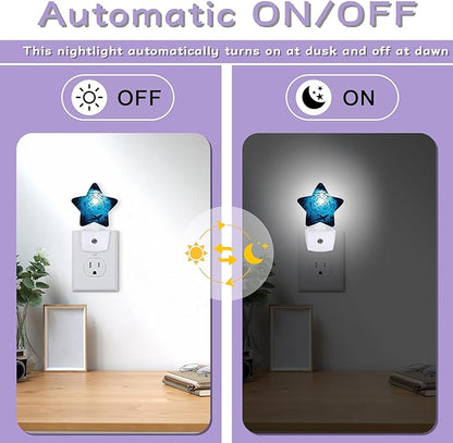 Large Sharks Night Lights Plug Into Wall,Underwater Vortex Dusk to Dawn Light Sensor Night Light for Kids,Energy Efficient Sleep Friendly Lamp for Bedroom Bathroom Nursery