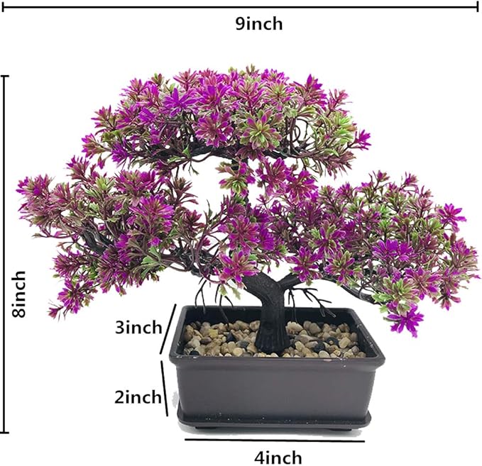 Artificial Bonsai Tree-Fake Plant in Pot Artificial Plants,Faux Bonsai Japanese Pine Bonsai Artificial Plants for Home Decor Indoor,Office/Windowsill/Yard,Desktop Display, Zen Garden Décor