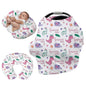 Custom Car Seat Covers for Babies - Breathable Baby Car Seat Cover for Girls Boys, Pink Dinosaur Pattern Kick-Proof Newborn Carrier Canopy Stretchy Stroller Cover for 4 Seasons(27"x29")