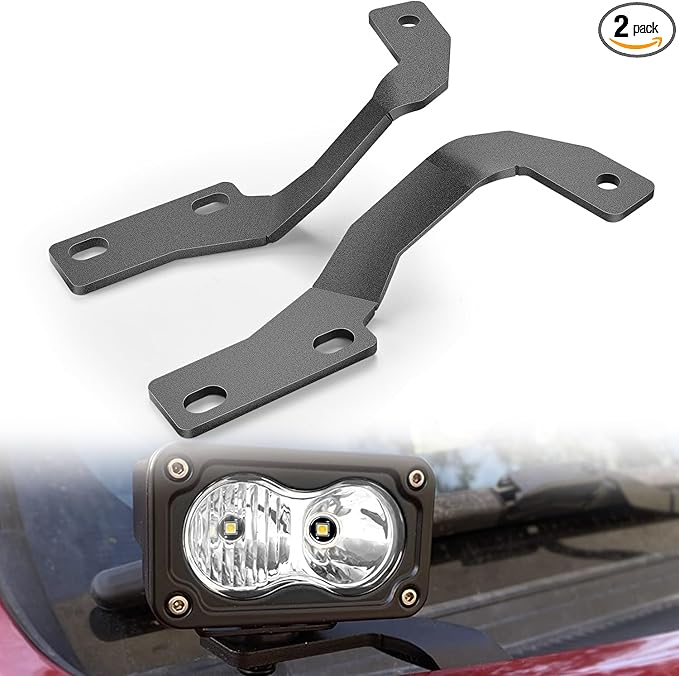 Nilight Ditch Light Brackets Hood Hinges Mount Bracket Kit for Auxiliary Offroad LED Pod Light Work Light on 2005-2015 Toyota 4Runner