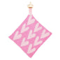 Stephan Baby Plush Blankets - Soft Absorbent Blankie with Paci-Clip for Pacifiers and Teething Toys, 9" Square, Hearts