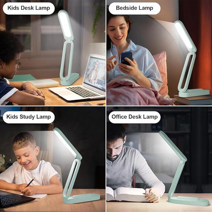 Giryuhd LED Desk Lamp for Office Home & Battery Operated Lamp Rechargeable Lamp Foldable & Portable Light, LED Desk Light Strip, 3 Brightness Dimmable Small Desk Lamp Wireless Reading Lamp