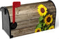 Summer Sunflowers Mailbox Covers Oversized Vintage Board Floral Mailbox Wrap Welcome Seasonal Flowers Post Letter Box Cover Mailbox Post Cover Large Size 25.5" X 21" for Garden Yard Decor