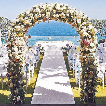 Metal Garden Arch,7.8 Feet High x 5.5 Feet Wide Sturdy Metal Arbor with Sharp Ends for Climbing Vines and Plants,Weddings Quinceaneras Party Decoration