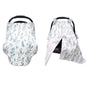 DILIMI Baby Car Seat Cover and Peekaboo Opening Infant Car Seat Canopy for Baby Boys Girls, Soft Breathable Breastfeeding Cover, Green Leaf