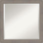 Amanti Art Grey Wall Mirror 24x24 Greywash Square Bathroom Mirror for Wall Decor Living Room, Medium Country Rustic Wood Frame, Hangs Horizonally and Vertically, Bathroom Decor, Beveled Edge
