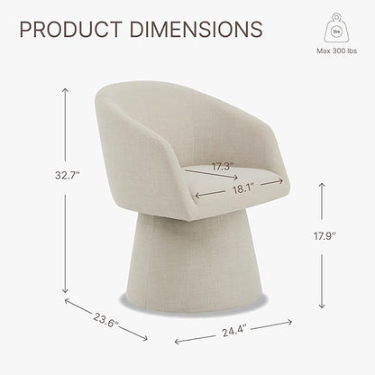 Swivel Dining Chairs Modern Accent Armchair Side Deskchair for Diningroom Vanity Bedroom Livingroom Reading Room,Linen,4 Box