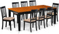 East West Furniture QUAN9-BCH-C 9 Piece Kitchen Table Set Includes a Rectangle Dining Table with Butterfly Leaf and 8 Linen Fabric Dining Room Chairs, 40x78 Inch, Black & Cherry